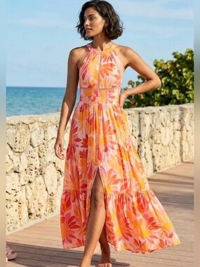 Abel the Label RUMI Floral Halter Dress Size XS Anthropologie